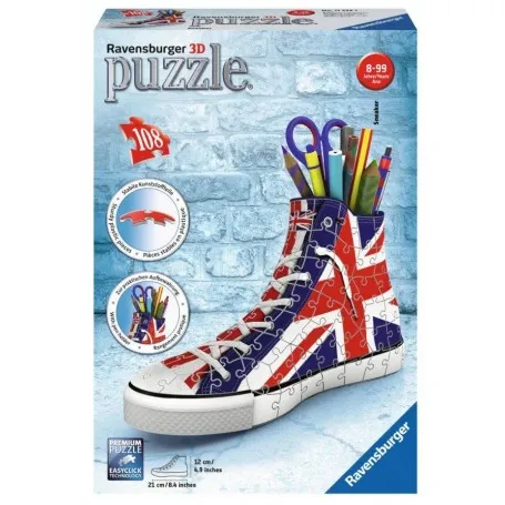 Puzzle 3D Ravensburger Sneaker Union Jack portalápices de 108 piezas - Ravensburger