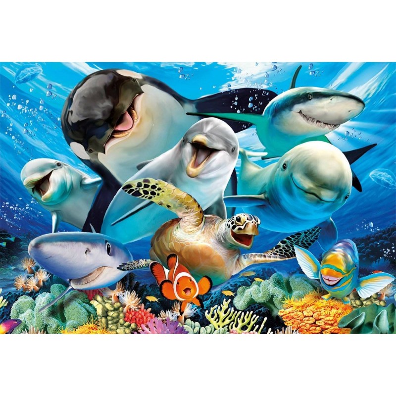 Puzzle Selfie bajo el agua 500 piezas 🐠 -¡Diversión garantizada!