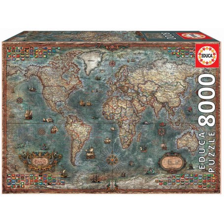 Puzzle Educa Mapamundi histórico de 8000 piezas - Puzzles Educa