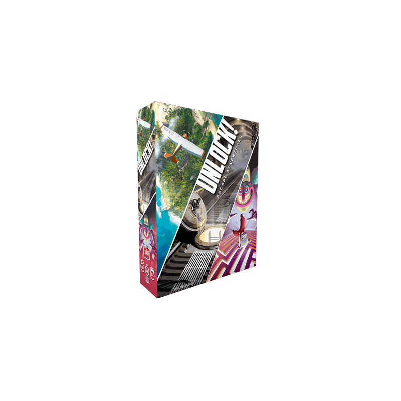 Asmodee Unlock! Risky Adventures – Juego De Mesa Escape Room Con 3 Aventuras, 1 A 6 Jugadores +10 Años, 60 Min Por Partida, Español