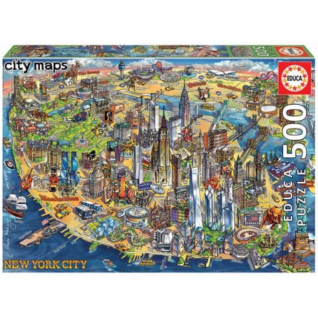 Puzzle Educa Mapa De Nueva York de 500 Piezas - Puzzles Educa