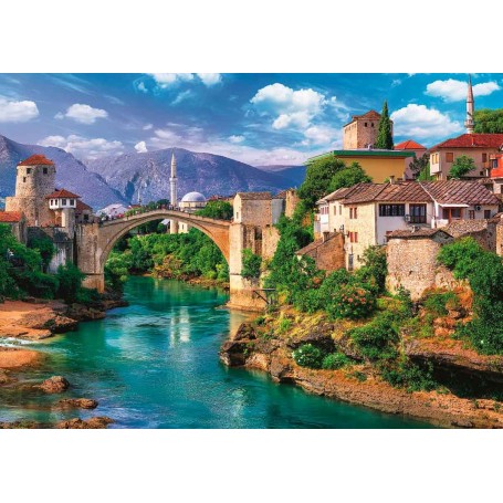 Puzzle Trefl Puente Viejo de Mostar, Bosnia y Herzegovina de 500 Piezas - Puzzles Trefl