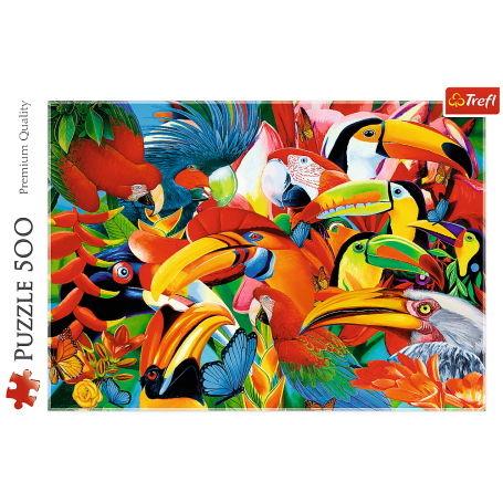 Puzzle Trefl Pájaros coloridos de 500 - Puzzles Trefl