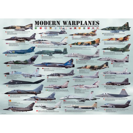 Puzzle Eurographics Aviones de guerra modernos de 1000 Piezas - Eurographics