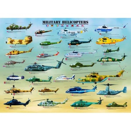 Puzzle Eurographics Los helicópteros militares de 1000 Piezas - Eurographics