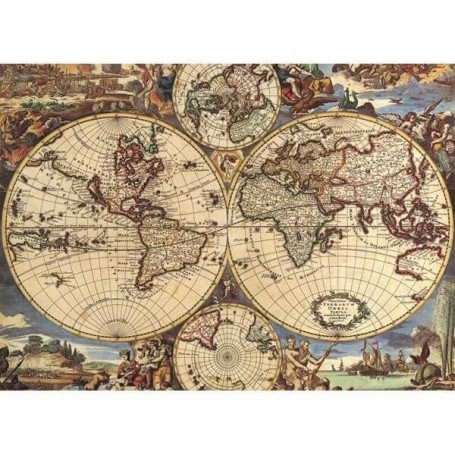 Puzzle Ricordi Mapa Antiguo del Mundo de 1000 Piezas - Editions Ricordi