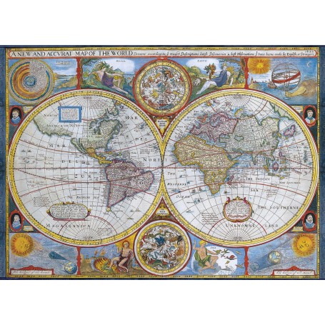 EG60002006 Rompecabezas Eurographics Puzzle 1000 Piezas-Mapa Del Mundo Antiguo 
