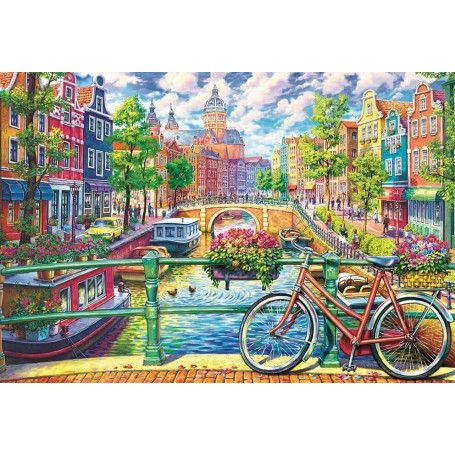 Puzzle Trefl Bicicleta en el Canal de Amsterdam de 1500 Piezas Puzzles Trefl - 1