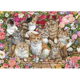 Puzzle Falcon Gatos en las Flores de 1000 Piezas Puzzle Falcon Gatos en las Flores de 1000 Piezas Falcon - 1