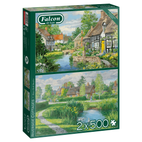 Puzzle Falcon Cabañas Junto Al Río de 2 x 500 Pzs Puzzle Falcon Cabañas Junto Al Río de 2 x 500 Pzs Falcon - 1