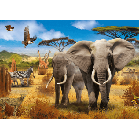 Puzzle Jumbo Animales de la Sabana Africana de 500 Piezas Jumbo - 1