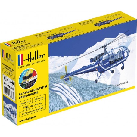 SA 316 Alouette III Gendarmerie - Starter Kit - Maqueta de Helicóptero - Heller