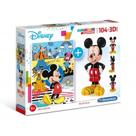 Puzzle Clementoni Mickey Mouse 3D 104 Piezas Puzzle Clementoni Mickey Mouse 3D 104 Piezas Clementoni - 1