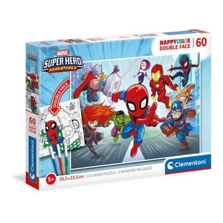 Puzzle Clementoni Happy Color Marvel Superhero 60 Piezas