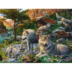 Puzzle Ravensburger Lobos en primavera de 1500 Piezas Puzzle Ravensburger Lobos en primavera de 1500 Piezas Ravensburger - 1