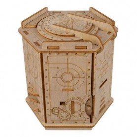 Caja con mecanismo secreto Caja regalo mágica de madera clara Caja regalo 10,5 cm x 6,5 cm x 4 cm Juego de ingenio Rompecabezas 