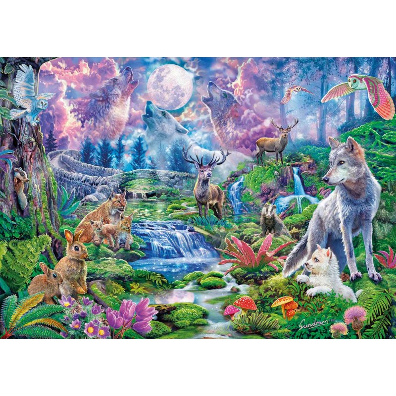 Clementoni Puzzle 3000 piezas paisaje Fantástico Lobos y naturaleza con Luna 33549 puzzle adulto 