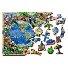 Puzzle Wooden City Mapa De Animales Del Reino Puzzle Wooden City Mapa De Animales Del Reino Wooden City - 1