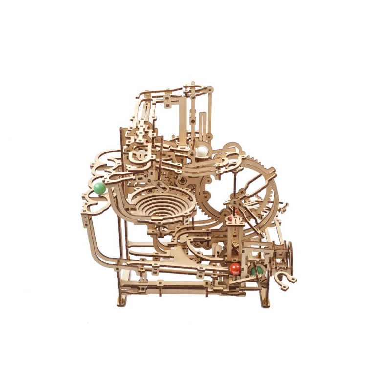 UGEARS Circuito De Canicas Con Elevador De 3 Niveles – Puzzle 3D De Madera De 315 Piezas Para Adultos Y Aficionados Al DIY