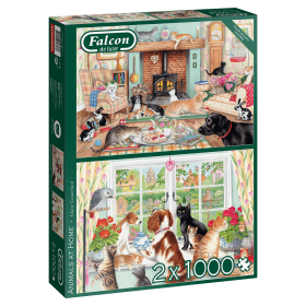 Puzzle Falcon Animales en Casa de 2 x 1000 Piezas Puzzle Falcon Animales en Casa de 2 x 1000 Piezas Falcon - 1