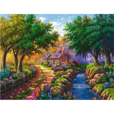 Puzzle Ravensburger Cabaña Junto al Río de 1500 Piezas Ravensburger - 1