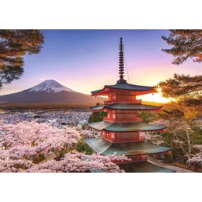 Puzzle Ravensburger Flores de Cerezo del Monte Fuji de 1000 Piezas Ravensburger - 1