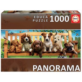 Puzzle Educa Perritos en el Banco Panorama de 1000 Piezas Puzzle Educa Perritos en el Banco Panorama de 1000 Piezas Puzzles Educa - 1