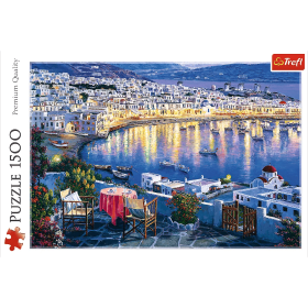 Puzzle Trefl Mikonos al Atardecer, Grecia de 1500 Piezas Puzzle Trefl Mikonos al Atardecer, Grecia de 1500 Piezas Puzzles Trefl - 1