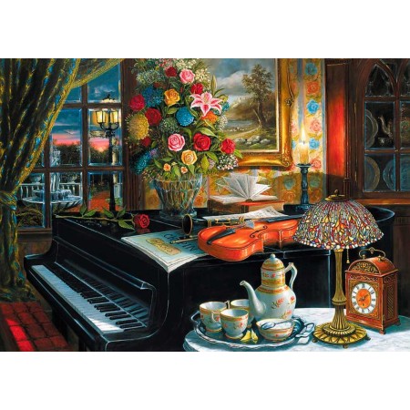 Puzzle Trefl Bodegón con Piano Violín y Flores de 2000 Piezas Puzzles Trefl - 1