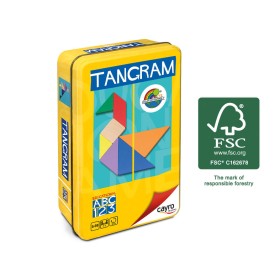 Tangram De Madera En Caja De Metal