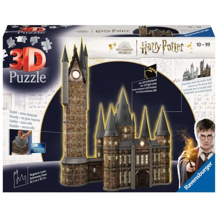 Puzzle 3D Castillo de Hogwarts – Torre de Astronomía - Night Edition 626 Piezas Ravensburger - 1