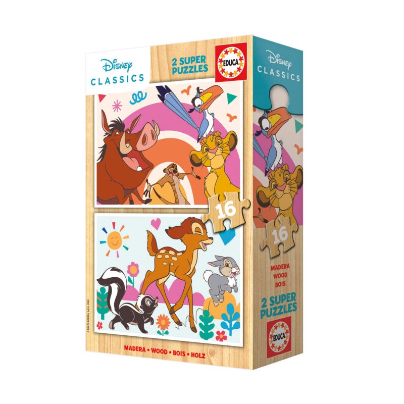 Puzzle Educa Animales Disney 2x16 piezas – ¡Diversión para niños!