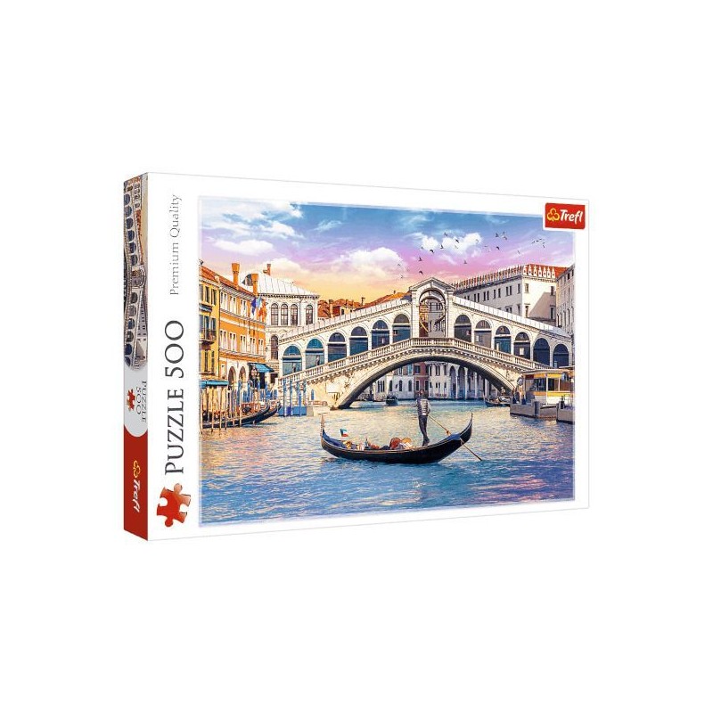 Puzzle Trefl De 500 Piezas – Venecia Al Atardecer, Imagen De 480x340 Mm, Para Adultos Y Niños Desde 10 Años