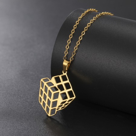 Colgante Cubo de Rubik (Chapado en oro 18K) - 1