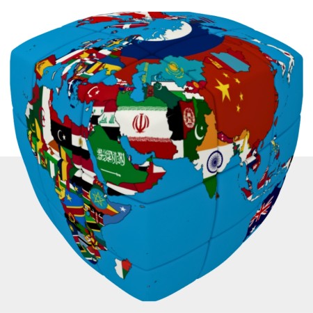 V-Cube 3x3 Mapa del Mundo Político
