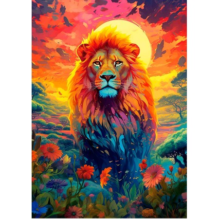Puzzle Educa Mirada Majestuosa León de 500 Piezas