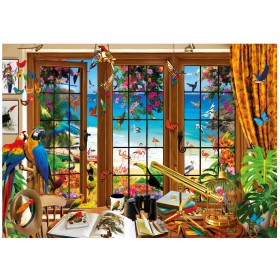 Puzzle Educa Ventana Observador de Aves de 1500 Piezas Puzzle Educa Ventana Observador de Aves de 1500 Piezas