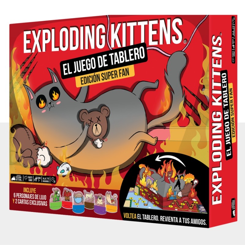 Exploding Kittens – Tablero 3D: estrategia, risas y caos - Kubekings