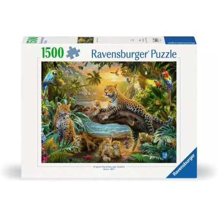 Puzzle Ravensburger Leopardos en la selva de 1500 Piezas Ravensburger - 1