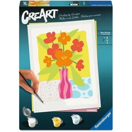 Set de Pintura por Números Ravensburger CreArt Trend D – Jarrón Flores Naranjas y Rojas Ravensburger - 1