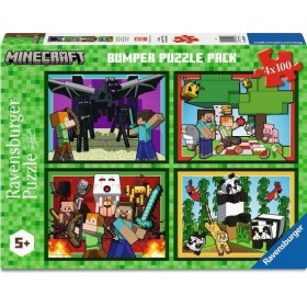 Puzzle Ravensburger Minecraft 4 x 100 Piezas Ravensburger - 1