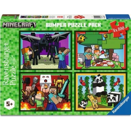 Puzzle Ravensburger Minecraft 4 x 100 Piezas Ravensburger - 1