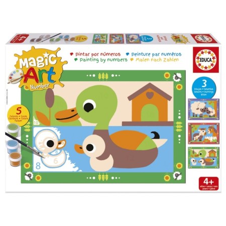 Set de Pintura por Números Educa Magic Art Granja (4+) Puzzles Educa - 1