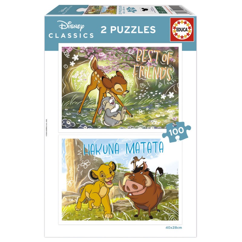 Puzzle Educa Clásicos Disney 2x100 – Licencia 6+