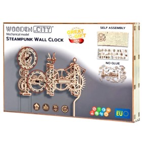 Reloj de Pared Steampunk - Puzzle 3D de Madera Wooden City Wooden City - 1