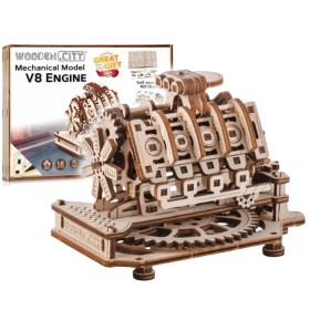 Motor V8 - Maqueta Mecánica 3D de Madera Wooden City Wooden City - 1