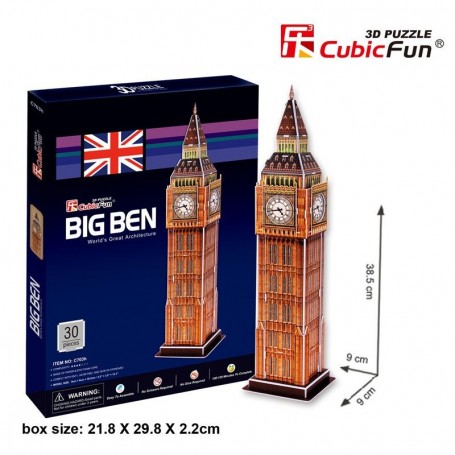 Puzzle 3D Big Ben Cubic Fun 30 Piezas - Cubic Fun 3D Puzzle