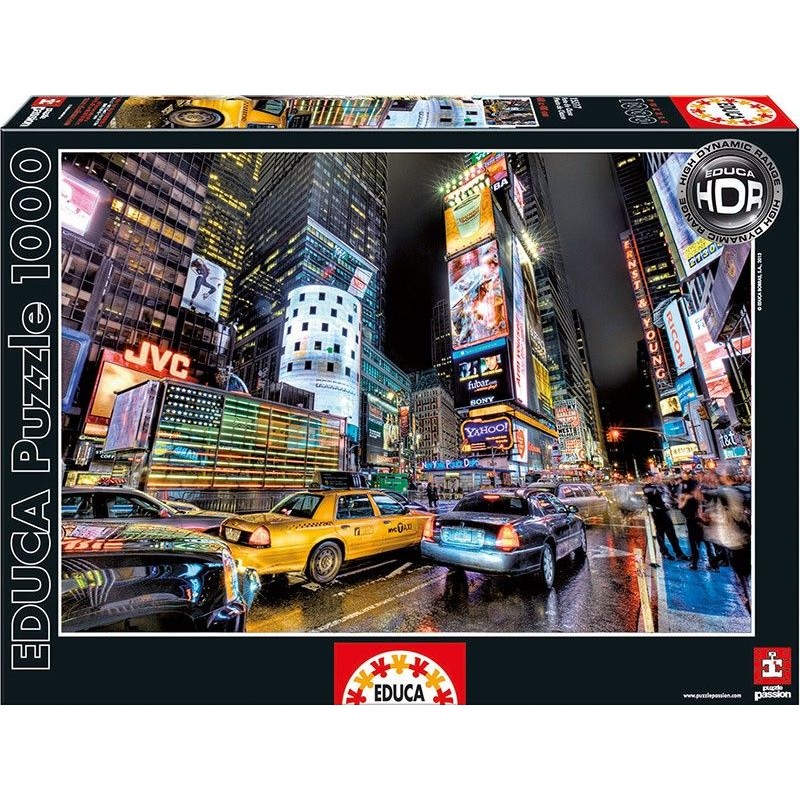 Puzzle De 1000 Piezas De Times Square En Nueva York – Medidas 75x50 Cm, Cartón Reciclable, Incluye Póster De Referencia – Regalo Para Adultos Y Niños +8 Años