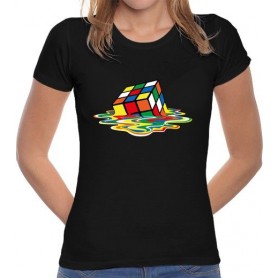 Camiseta Chica Cubo 3x3 Derretido Camiseta Chica Cubo de Rubik Derretido - Kubekings