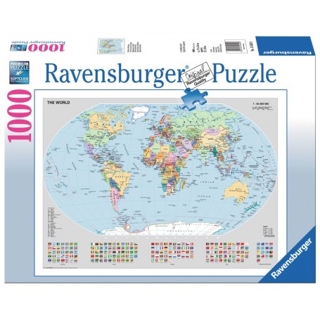 Puzzle Ravensburger Mapamundi político de 1000 Piezas - Ravensburger
